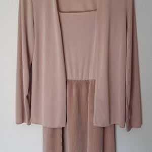 Champagne satin dress with jacket